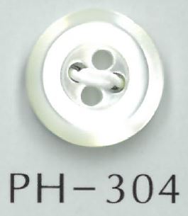 PH304 4-hole Diagonal Border Shell Button Sakamoto Saji Shoten