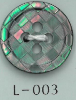 L-003 Checkered Shell Button With 4-hole Border Sakamoto Saji Shoten