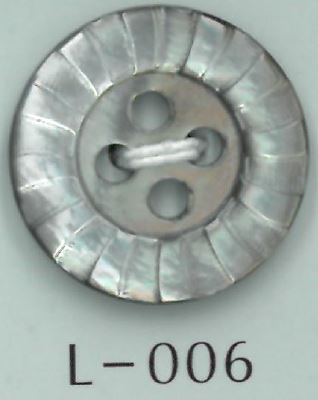 L-006 4-hole Border Shell Button Sakamoto Saji Shoten