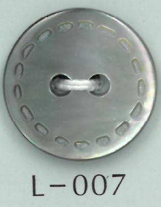 L-007 2-hole Stitch Style Engraved Shell Button Sakamoto Saji Shoten