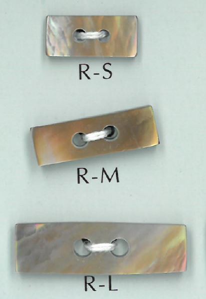 R 2 Hole Rectangular Shell Button Sakamoto Saji Shoten