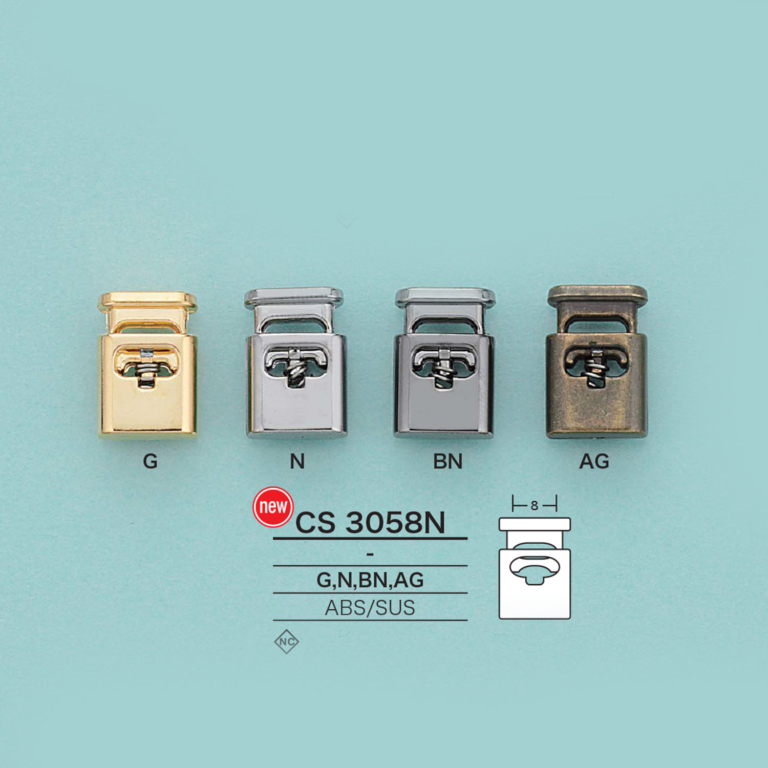 CS3058N Cord Lock[Buckles And Ring] IRIS