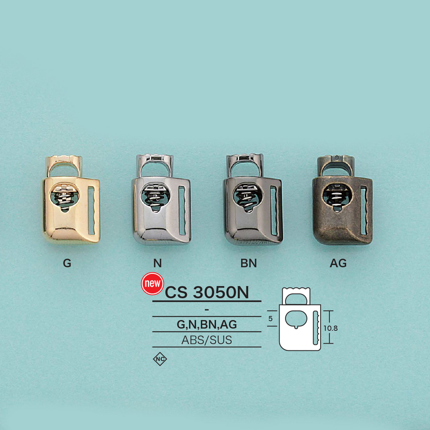 CS3050N Cord Lock[Buckles And Ring] IRIS