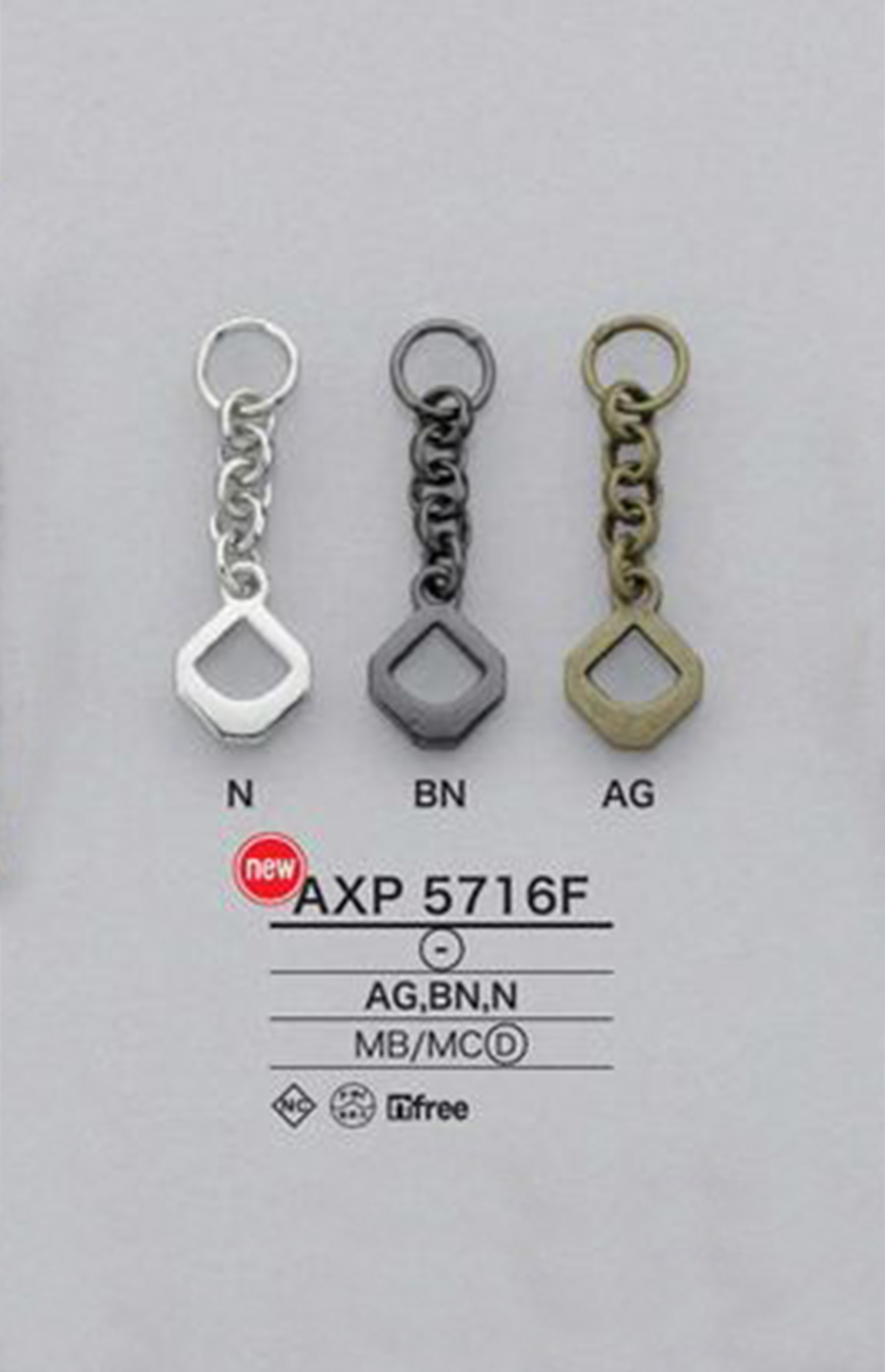 AXP5716F Chain Zipper Point (Pull Tab) IRIS