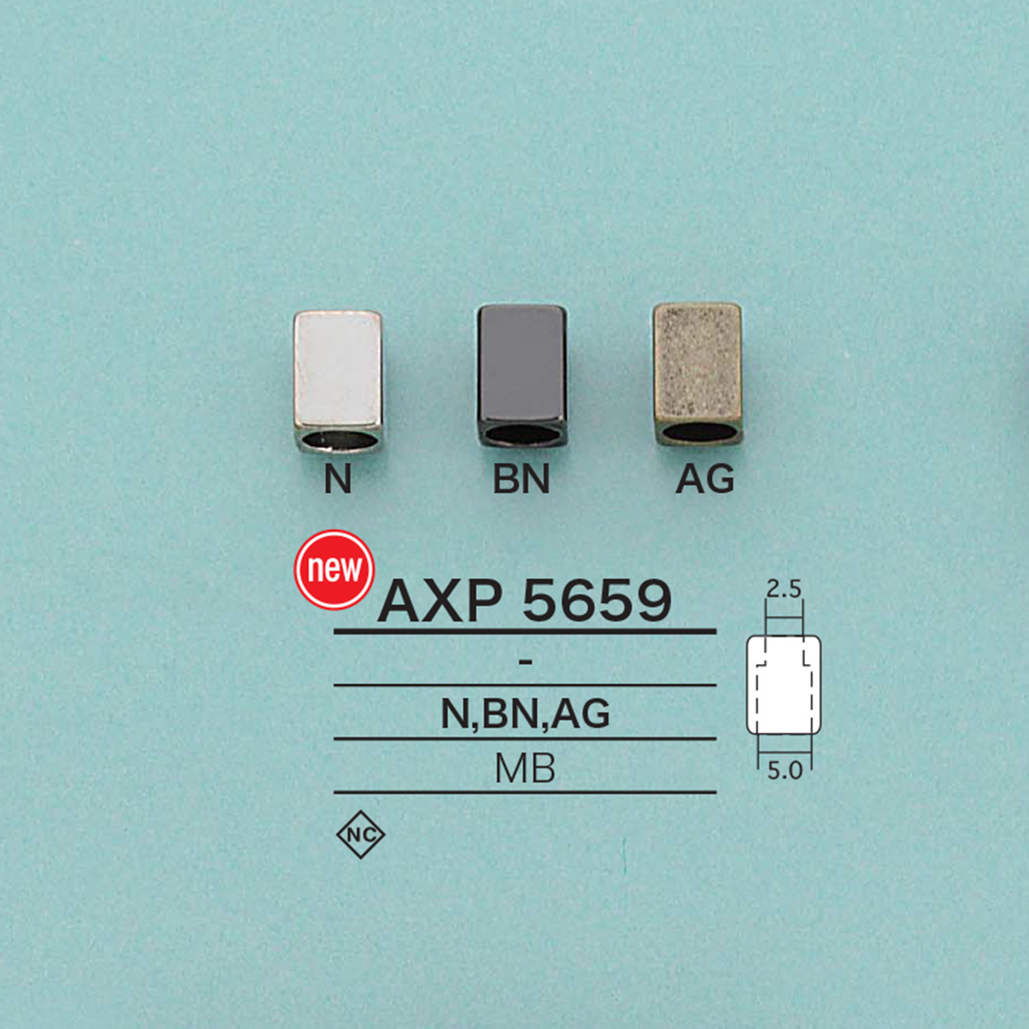 AXP5659 Square Cord End[Buckles And Ring] IRIS