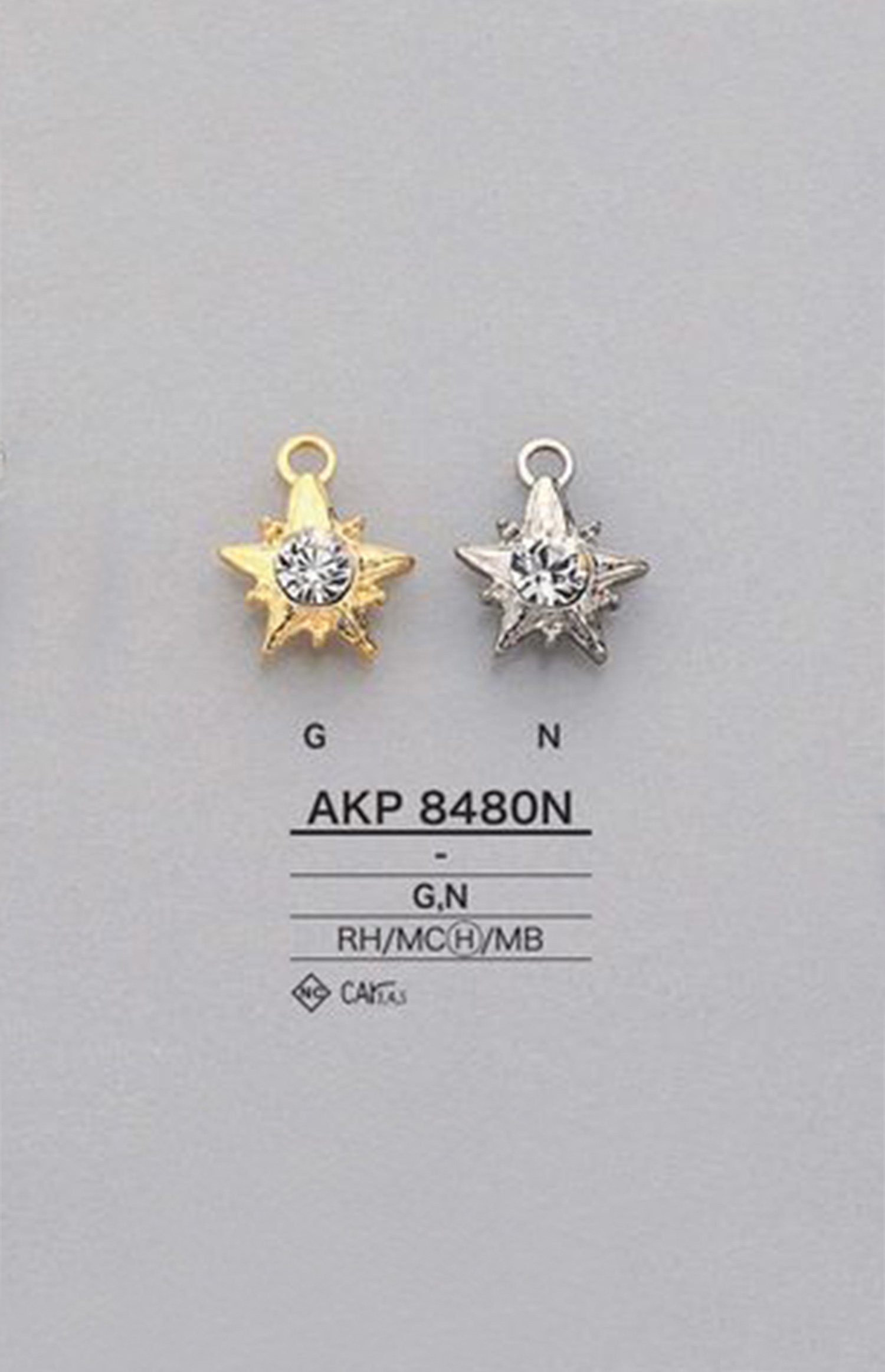 AKP8480N Rhinestone Star-shaped Zipper Point (Puller) IRIS