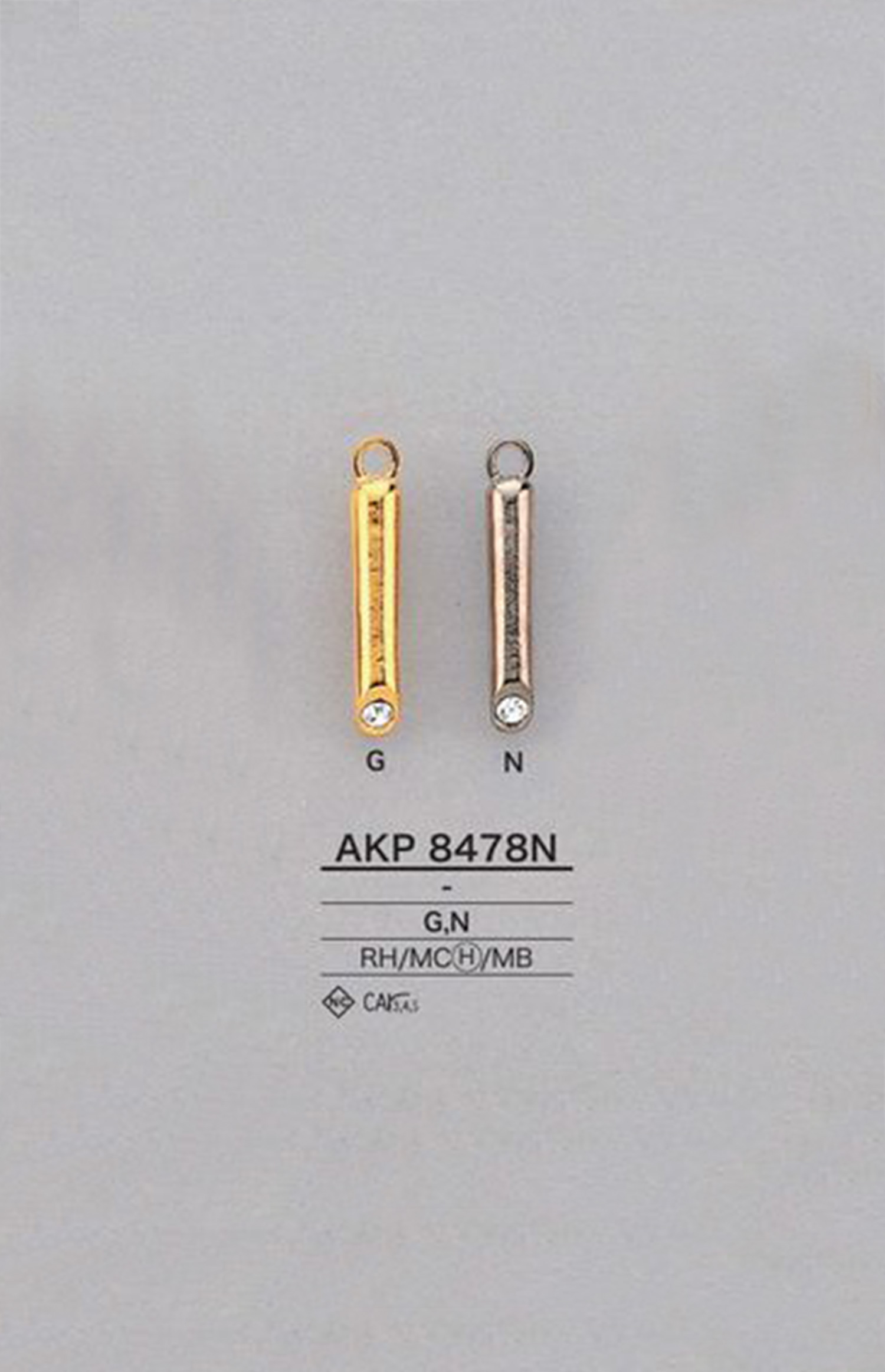 AKP8478N Rhinestone Cylindrical Zipper Point (Pull Tab) IRIS