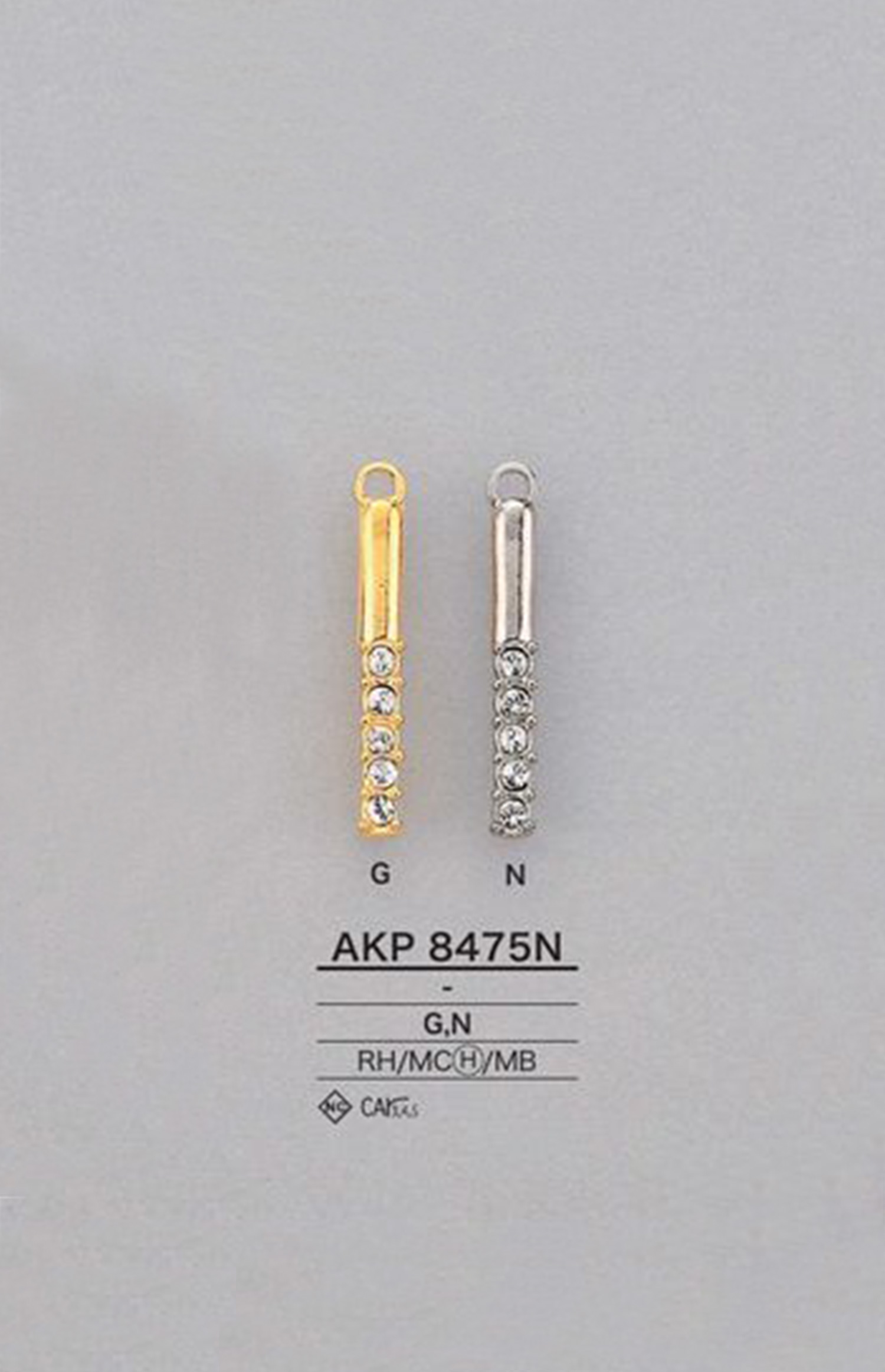 AKP8475N Rhinestone Cylindrical Zipper Point (Pull Tab) IRIS