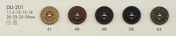 DLI-201 Genuine Leather-like Plastic 4-hole Nylon Button DAIYA BUTTON