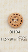 OL104 4 Holes Natural Wood Button DAIYA BUTTON