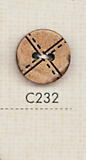 C232 Natural Material 2 Holes Natural Wood Button DAIYA BUTTON(DAIYA BUTTON)