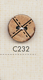 C232 Natural Material 2 Holes Natural Wood Button DAIYA BUTTON