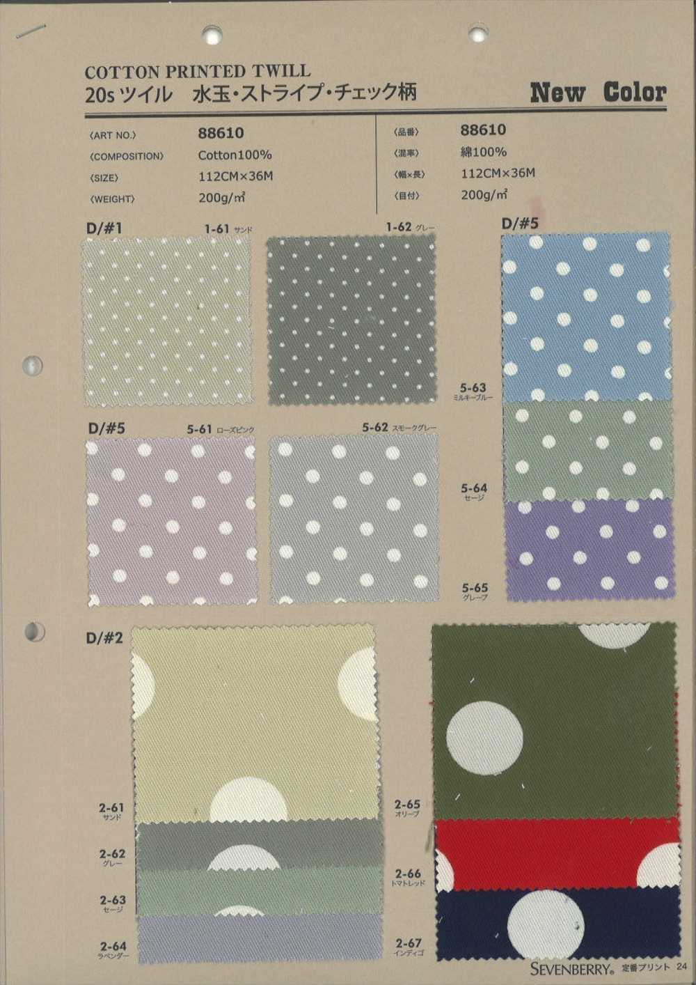 88610 SEVENBERRY 20s Twill Polka Dot Stripe Plaid[Textile / Fabric] VANCET