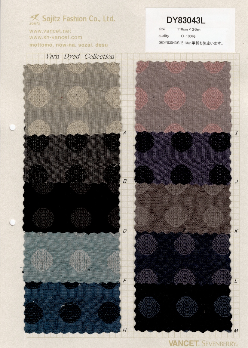 DY83043L Standard Yarn-dyed Fabric (Dobby Big Dot)[Textile / Fabric] VANCET