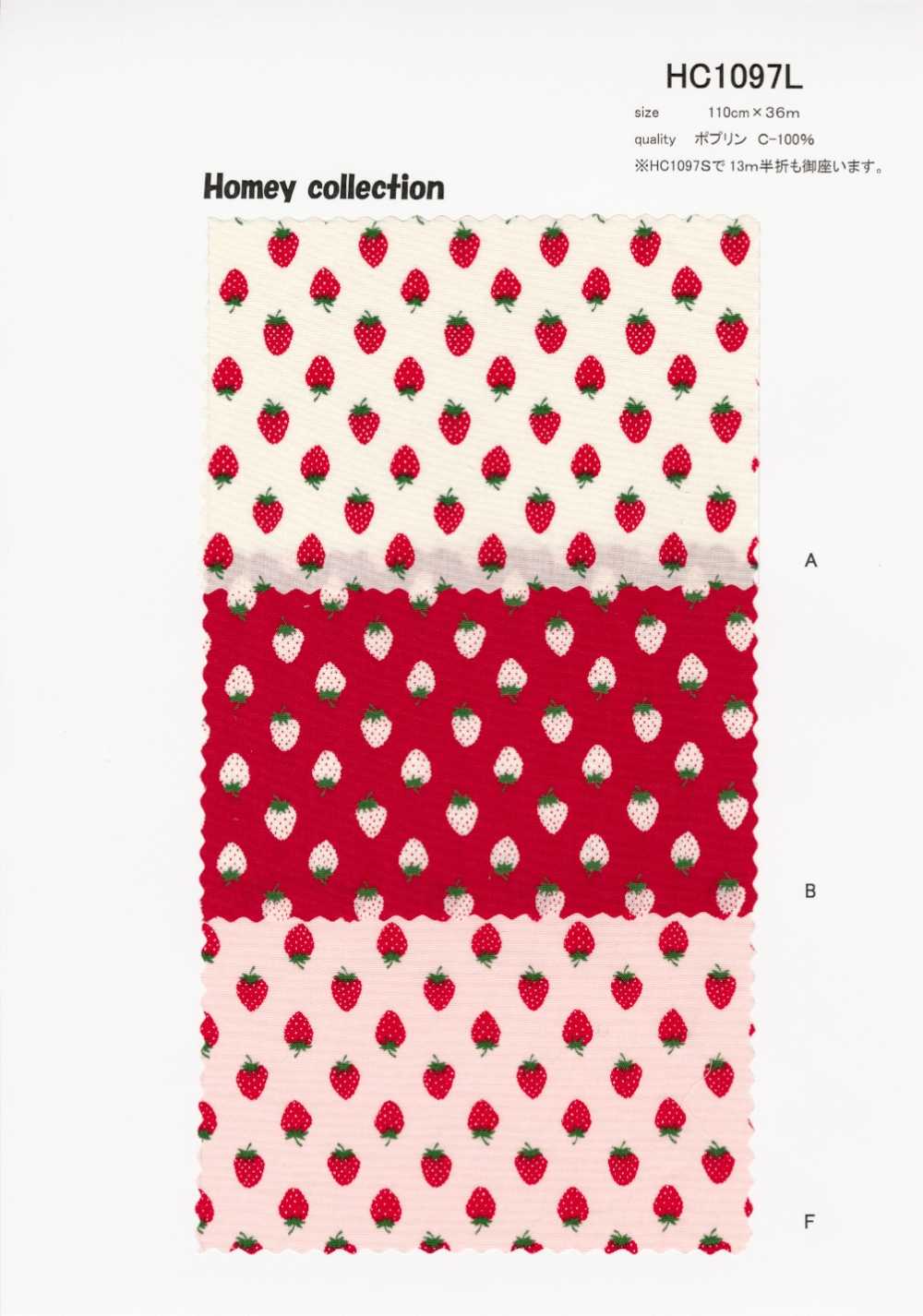 HC1097L Poplin Homey (Strawberry)[Textile / Fabric] VANCET