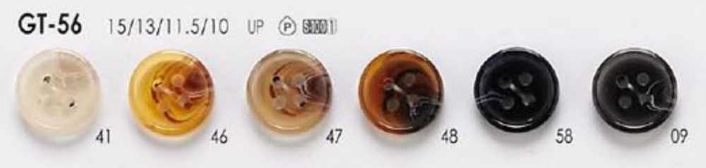 GT-56 Made Of Polyester Resin, 4 Holes On The Front, Glossy Buttons IRIS