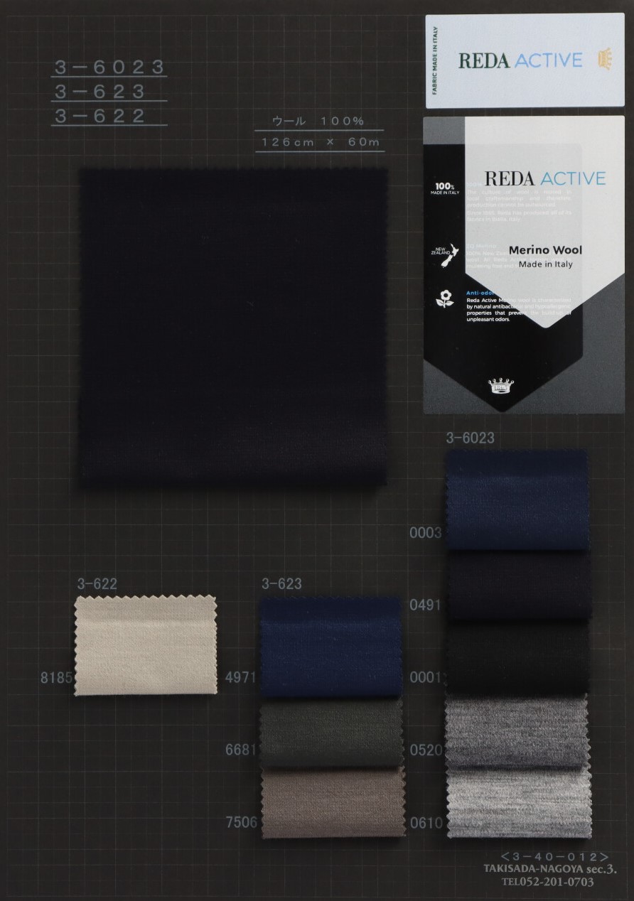 3-622 REDA ACTIVE Plain Wool Ponte[Textile / Fabric] Takisada