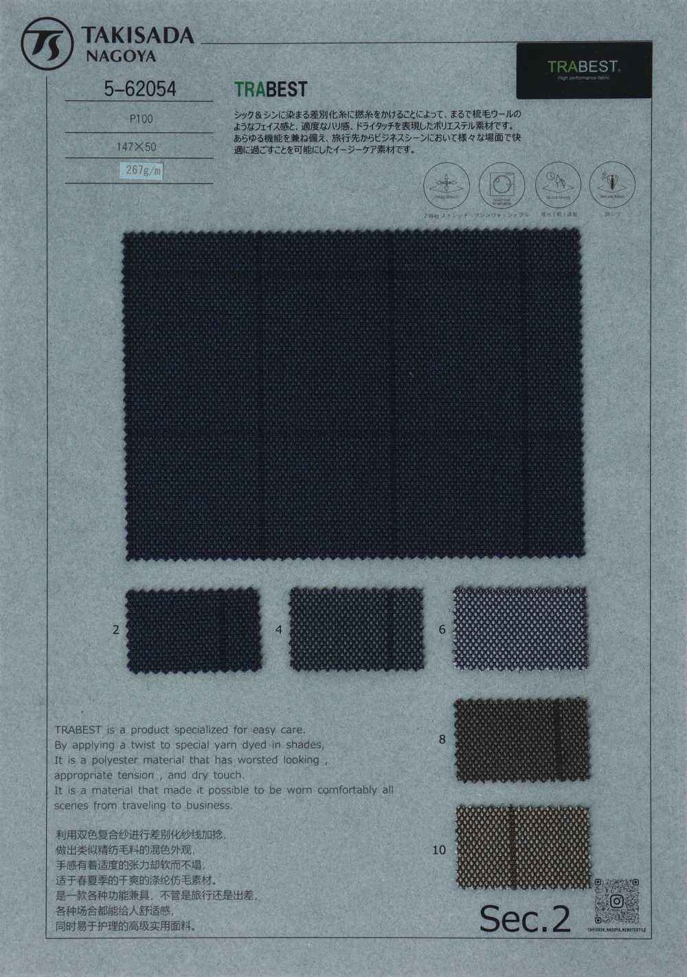 5-62054 TRABEST Dry Touch Bird&#39;s-eye Pattern Wind Pane[Textile / Fabric] Takisada Nagoya