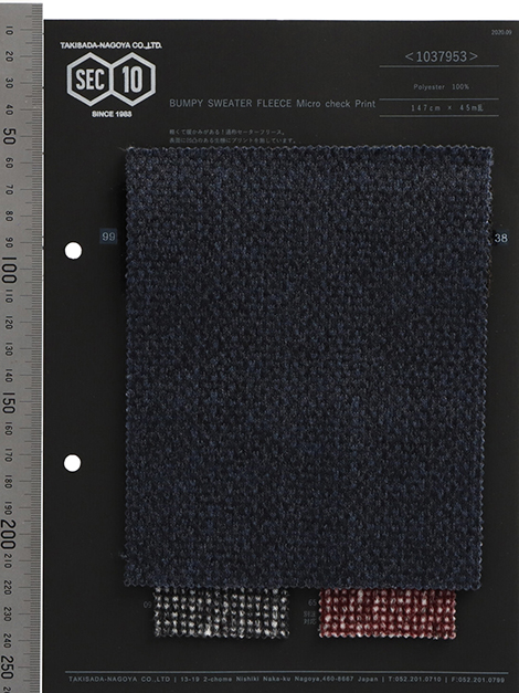 1037953 Sweater Fleece Dobby Micro Check Print[Textile / Fabric] Takisada
