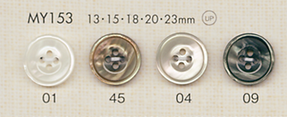 MY153 DAIYA BUTTONS Bordered Four Shell Polyester Button DAIYA BUTTON