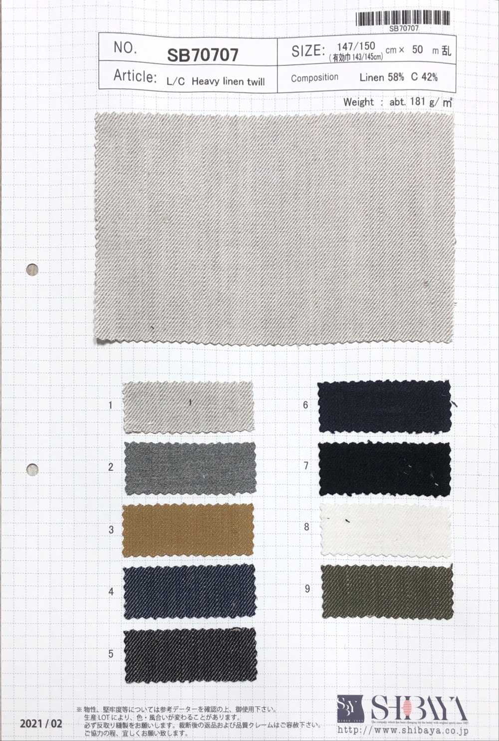 SB70707 L / C Heavy Linen Twill[Textile / Fabric] SHIBAYA