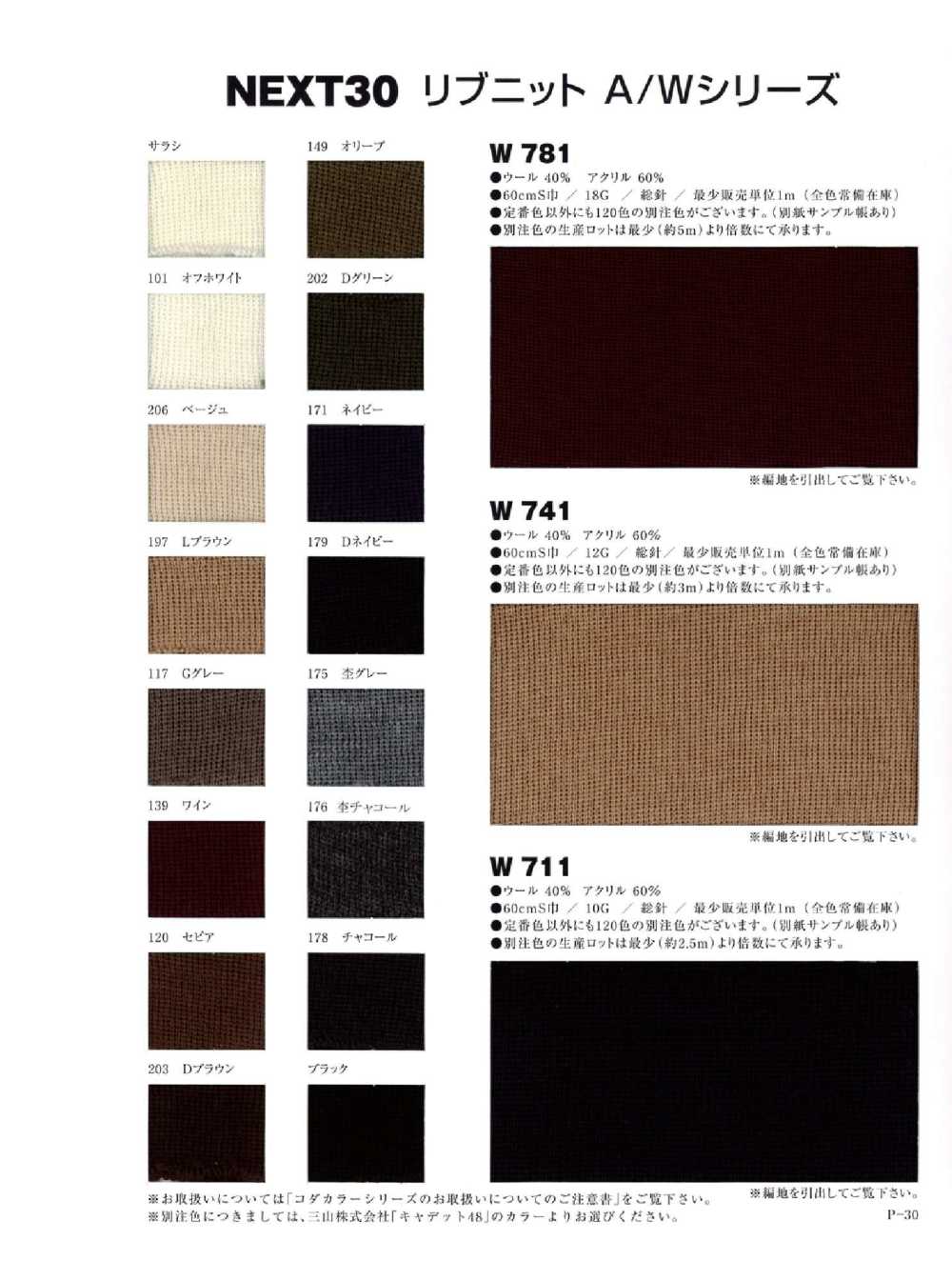 W781 Acrylic/wool All-knit Rib Knit NEXT30