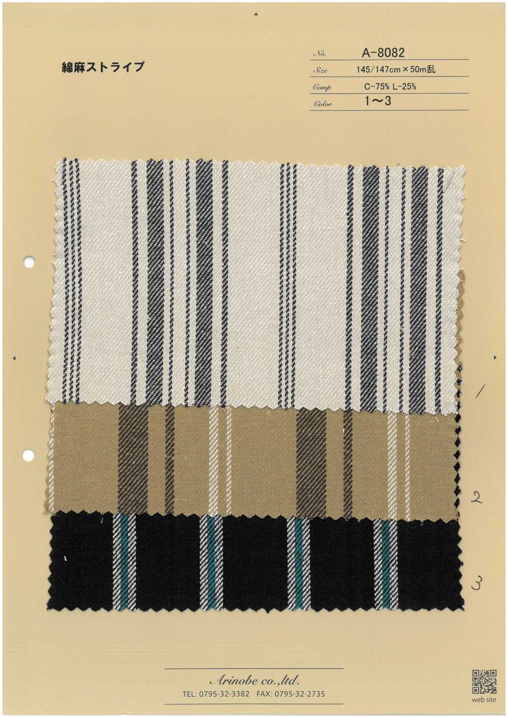 A-8082 Linen Stripe[Textile / Fabric] ARINOBE CO., LTD.