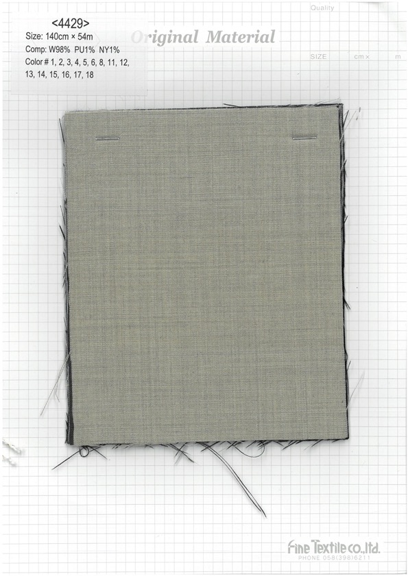 4429 Wool Toro Stretch No Pattern& Striped[Textile / Fabric] Fine Textile