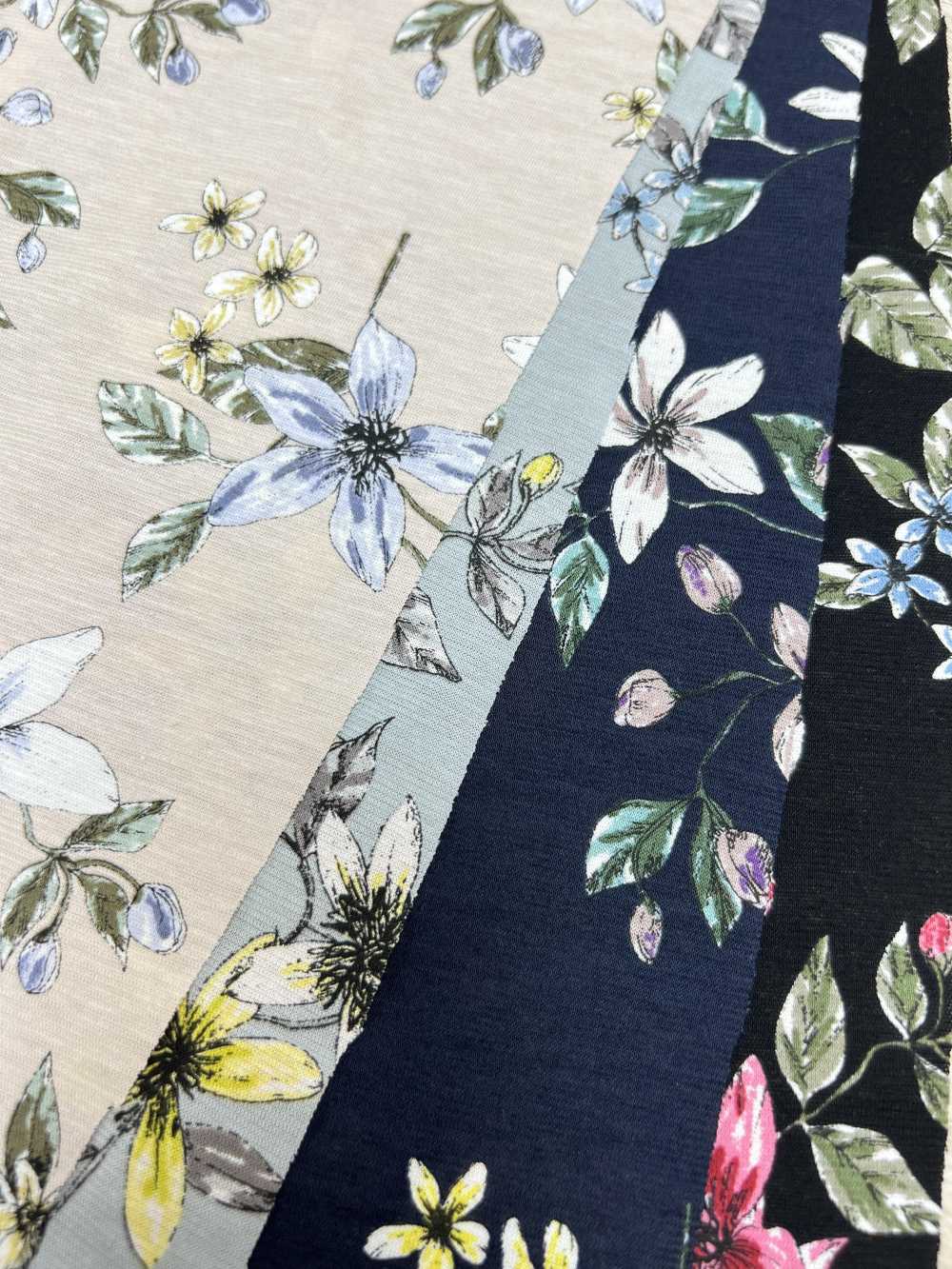55052-2 60/2 Gas-fired Mercerized Cotton Jersey Floral Pattern[Textile / Fabric] SAKURA COMPANY