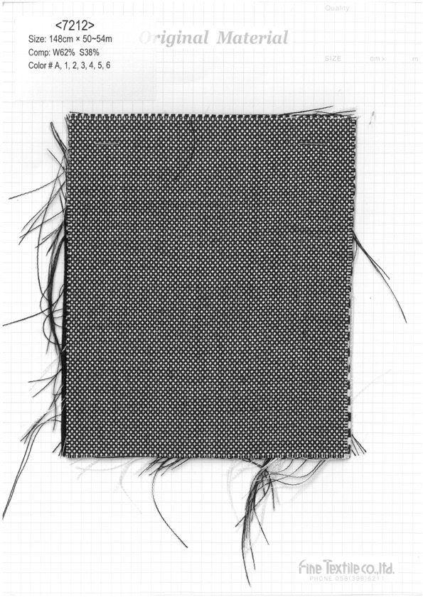 7212 Wool Silk Black And White Corner[Textile / Fabric] Fine Textiles