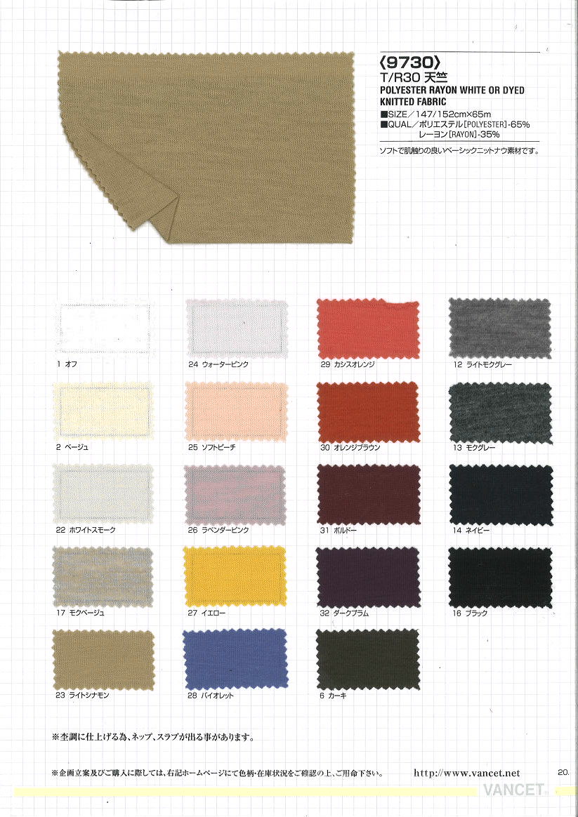 9730 T/R 30 Jersey[Textile / Fabric] VANCET