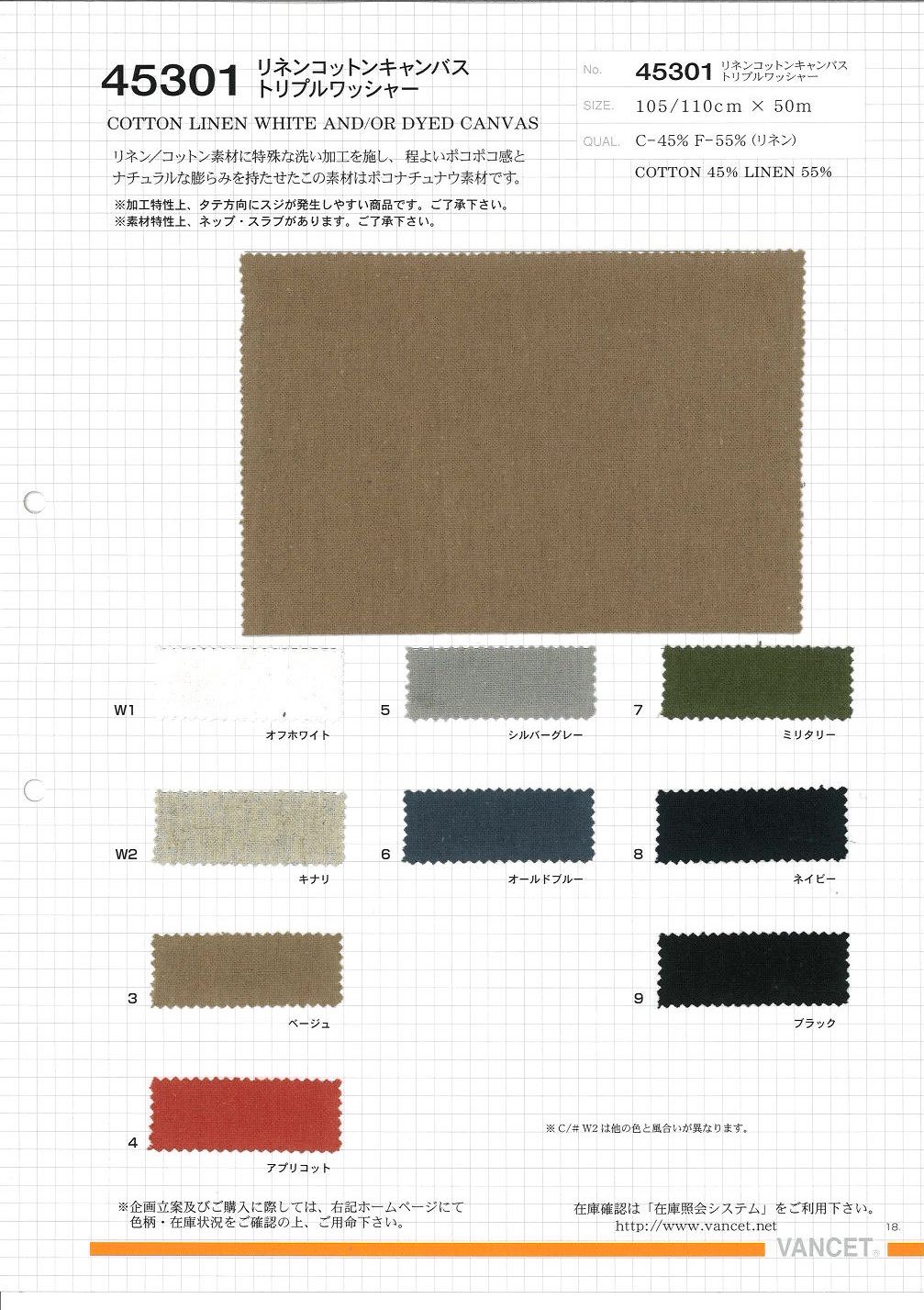 45301 Linen Cotton Canvas With Triple Washers[Textile / Fabric] VANCET