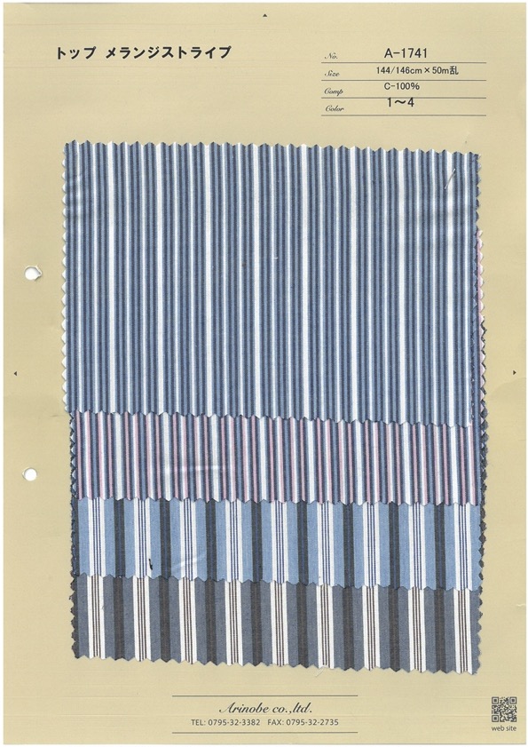 A-1741 Top Melange Stripe[Textile / Fabric] ARINOBE CO., LTD.