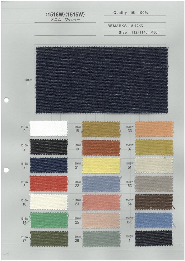 1516W Abundant Color Variations Color Denim Washer Processing 8 Ounces[Textile / Fabric] Yoshiwa Textile