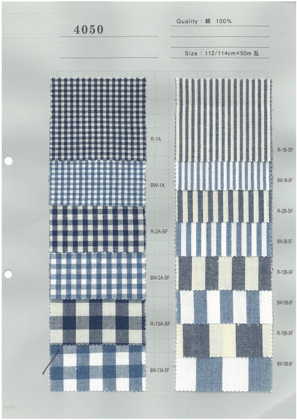 4050 Indigo Gingham Check Stripe[Textile / Fabric] Yoshiwa Textile