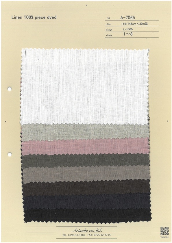 A-7065 Linen100% Piece Dyed[Textile / Fabric] ARINOBE CO., LTD.