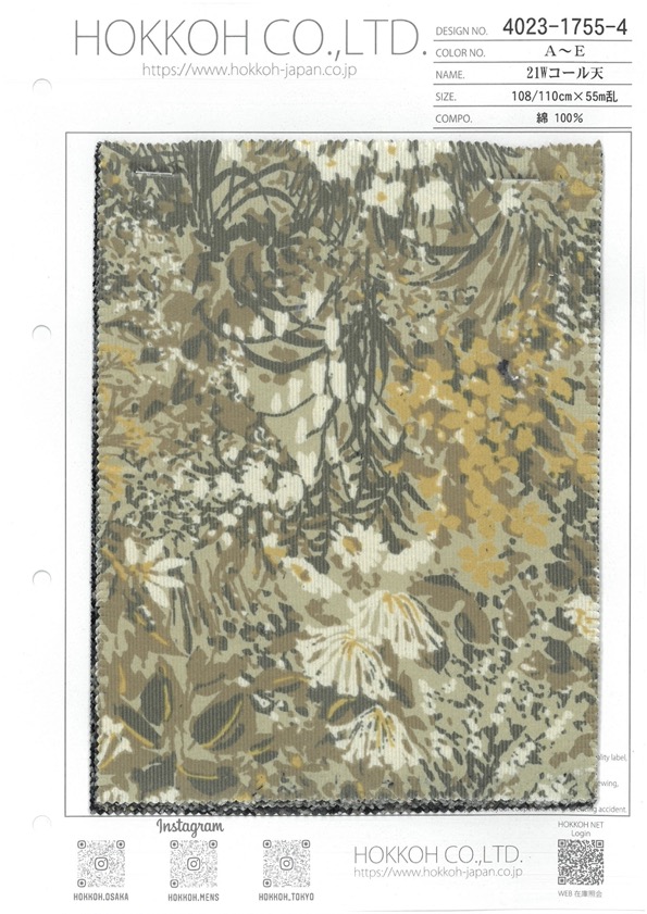 4023-1755-4 21W Corduroy[Textile / Fabric] HOKKOH