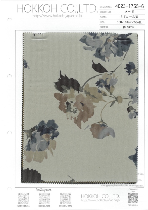 4023-1755-6 21W Corduroy[Textile / Fabric] HOKKOH