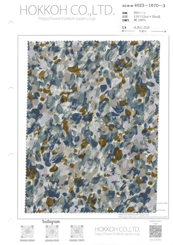 4023-1670-3 60 Lawn[Textile / Fabric] HOKKOH