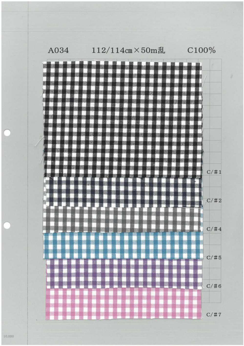 A034 Cotton Gingham Check[Textile / Fabric] Yoshiwa Textile