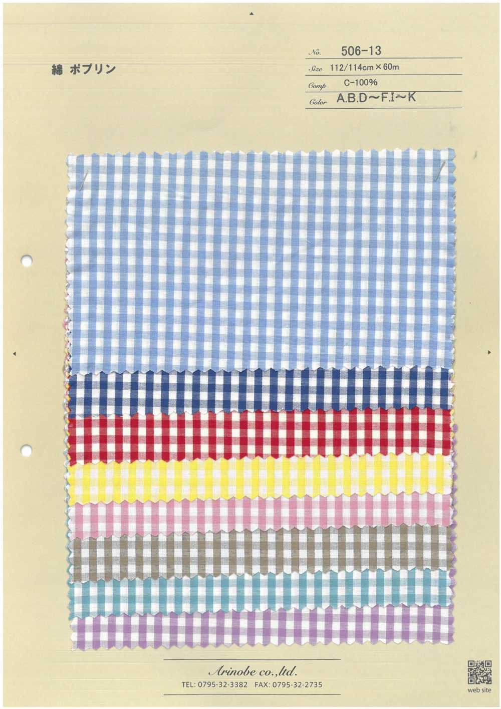 506-13 Cotton Poplin Gingham Check[Textile / Fabric] ARINOBE CO., LTD.