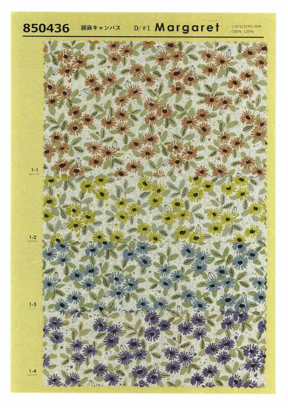 850436 Linen Linen Canvas Marguerite[Textile / Fabric] VANCET