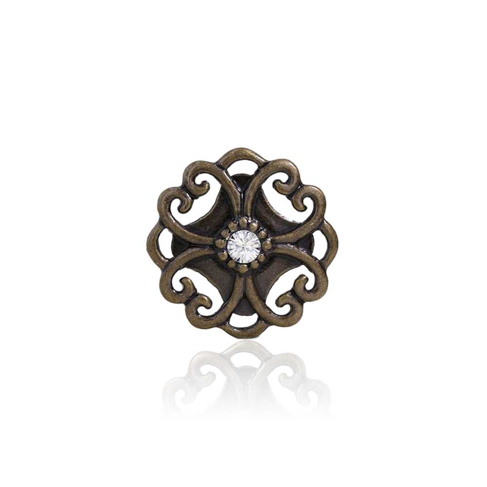 SBC4246 Glass/High Metal Half Circular Ring Half-ring Shank Button IRIS