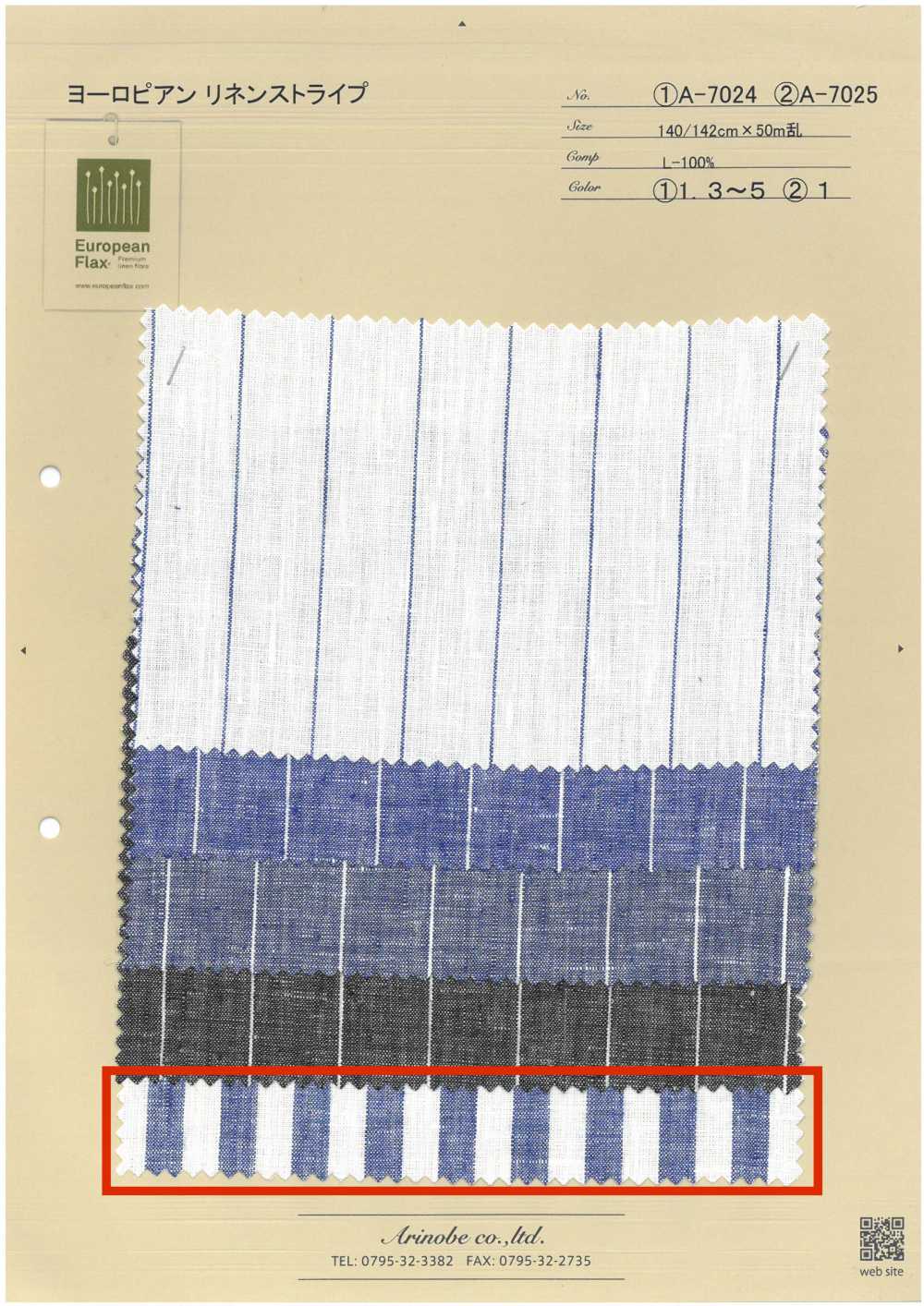 A-7025 European Linen Stripes[Textile / Fabric] ARINOBE