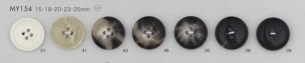 MY154 Polyester Resin Buffalo-style 4-hole Button DAIYA BUTTON(DAIYA BUTTON)