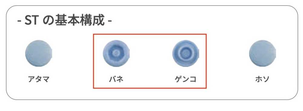 ST-30-B/C サンテナック ST30 バネ/ゲンコ SET[Press Fastener/ Eyelet Washer] Kajitec