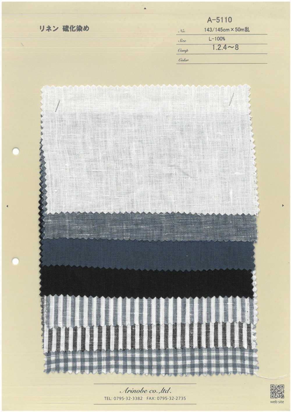 A-5110 Linen Sulfur Dyeing[Textile / Fabric] ARINOBE