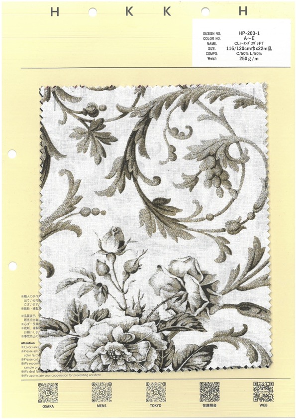HP-203-1 CL Loomstate PT[Textile / Fabric] HOKKOH