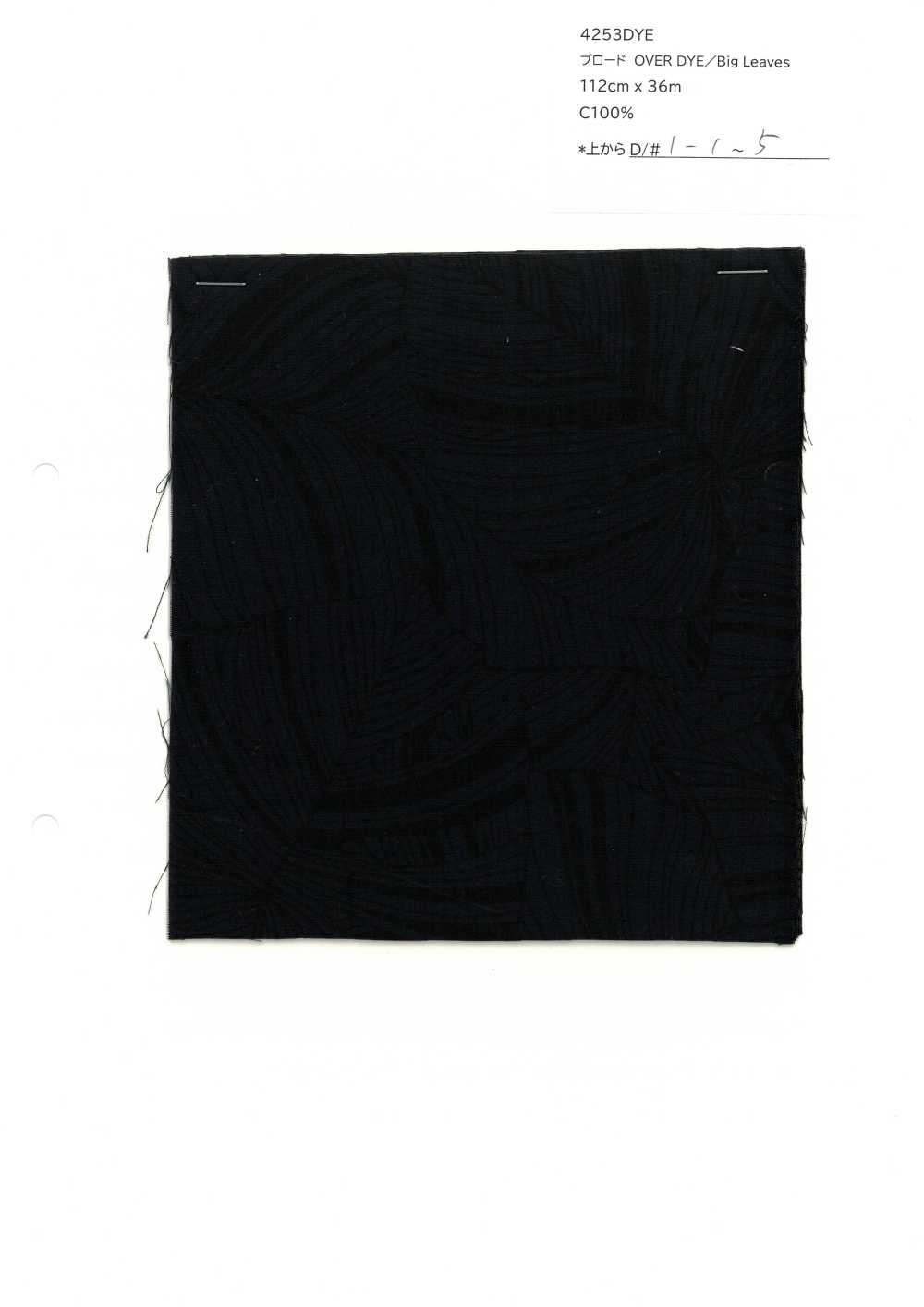 4253DYE SEVENBERRY® Broadcloth OVER DYE / Big Leaves[Textile / Fabric] VANCET