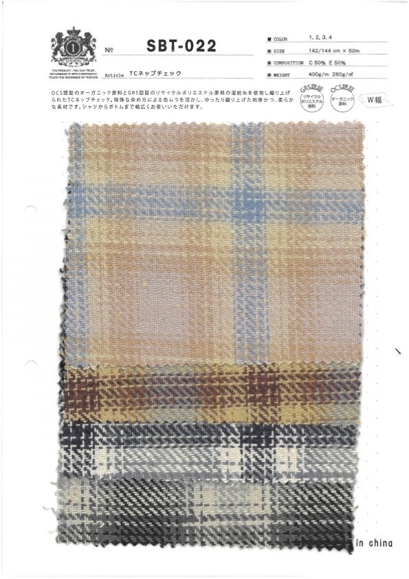 SBT-022 TC Nep Check[Textile / Fabric] Kuwamura Textile